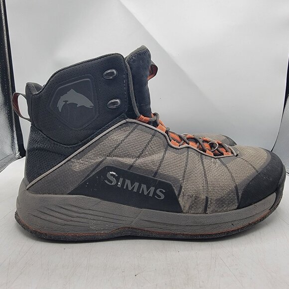 Simms Flyweight Wading Boots Felt Sole Mens 12 Gray Fishing Outdoors Summer - Picture 7 of 13